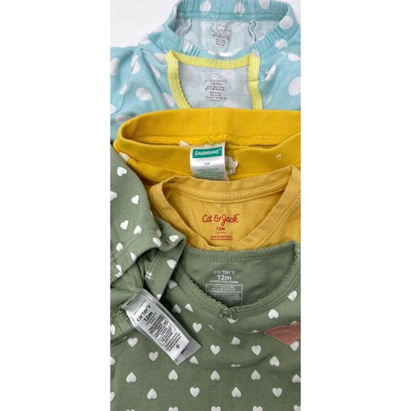 Baby Girl's Shorts & Shirts - 3 Outfits - Green, Yellow, & Turquoise - Size 12 M - Picture 8 of 8